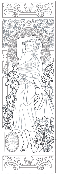 elise-nouveou Elise - an Art Nouveou illustration